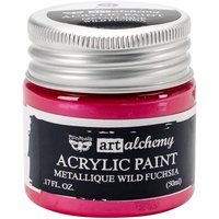 Finnabair Art Alchemy Acrylic Paint 50ml Metallique Wild Fuchsia