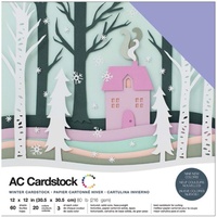 American Crafts 12x12 CARDSTOCK 60 Sheets 216gsm Winter 