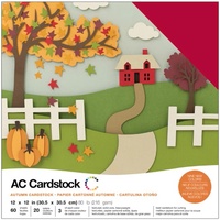 American Crafts 12x12 CARDSTOCK 60 Sheets 216gsm Autumn
