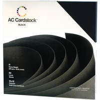 American Crafts 12x12 CARDSTOCK 60 Sheets 216gsm Black 