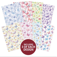 Hunkydory Crafts Adorable Scorable A4 Pattern Pack - Beautiful Butterflies