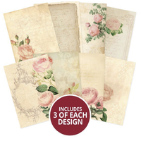 Hunkydory Crafts Adorable Scorable A4 Pattern Pack - Vintage Roses