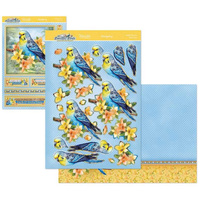 Hunkydory Crafts Beautiful Birds Deco-Large Set - Budgie Blossoms