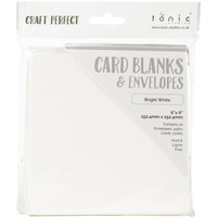 Craft Perfect Bright White 6x6 Cards and Envelopes 10/PK
