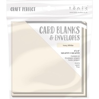 Craft Perfect Ivory White 6x6 Cards and Envelopes 10/PK