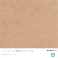 Kaisercraft Kraft Cardstock 12x12 20/Pk 260gsm