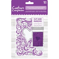 Crafter's Companion Cut and Emboss Folder 4.25 x 5.5 Heart Flourish