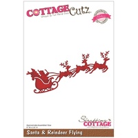 Cottage Cutz Die Santa & Reindeer Flying 