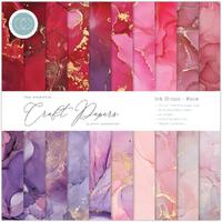 Craft Consortium Double-Sided Paper Pad 12X12 30/Pkg Ink Drops - Rose