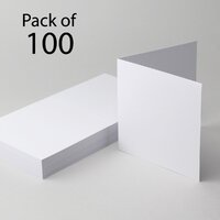 100 White 144x144mm (almost 6x6 inch) Cards 300gsm Made in UK