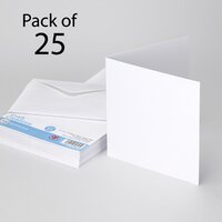 25 White 144x144mm (almost 6x6) Cards 300gsm Made in UK