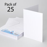 25 White 5x7 Cards 300gsm and Envelopes Made in UK