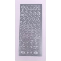 20mm Numbers Self Adhesive Peel Off Stickers SILVER