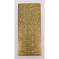 30mm Numbers Self Adhesive Peel Off Stickers GOLD