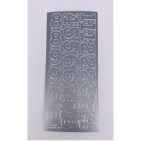 30mm Numbers Self Adhesive Peel Off Stickers SILVER