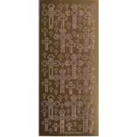 Peel Off Sticker Religion Decorative Crosses GOLD