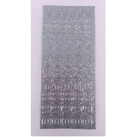 20mm Numbers Self Adhesive Peel Off Stickers SILVER GLITTER