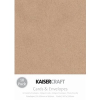 10 Kraft A6 Cards and Envelopes 240gsm 