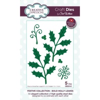 Sue Wilson Dies Festive Collection Bold Holly Leaves CED3141
