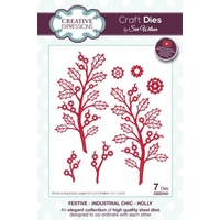 Sue Wilson Dies Festive Industrial Chic Collection Holly CED3161