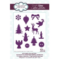 Lisa Horton Dies Stitched Silhouette Christmas Embellishments CEDLH1082