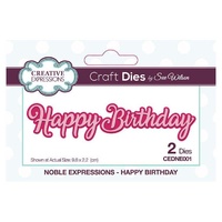 Sue Wilson Noble Sentiments Collection Die Happy Birthday CEDNE001