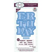 Sue Wilson Big Bold Words Birthday Craft Die & Stamp Set CEDSD007
