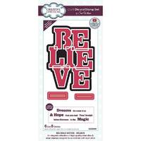 Sue Wilson Big Bold Words Believe Craft Die & Stamp Set CEDSD021