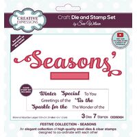 Sue Wilson Die & Stamp Set Festive Collection Seasons CEDSD024