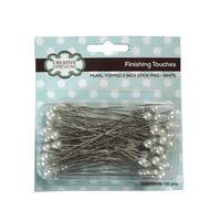 Creative Expressions Finishing Touches 76mm White Pearl Pins 100pcs