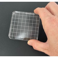 Acrylic Block 7.5cm x 7.5cm Stamp Block with Grid