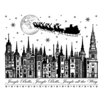  Christmas Stamps, Santa, Sleigh, Jingle Bells Rooftops, Moon, Crafty Individuals
