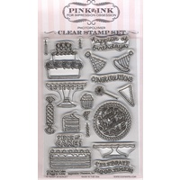 Pink Ink Impression Obsession Clear Stamps Party Cakes