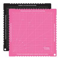 Couture Creations 15x15 Craft Cutting Mat Self-Healing Double-Sided Pink/Black