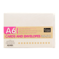 50 Blank White A6 Cards and C6 Envelopes 240gsm