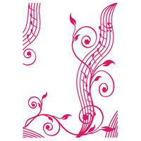 Couture Creations Embossing Folder  5x7 Musical Flourish 