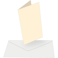 50 Blank Cream Tall Slimline Cards 10.5cm x 21cm and Envelopes 240gsm
