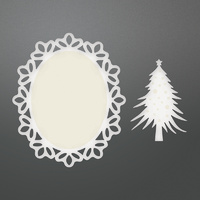 Couture Creations Dies Be Merry Framed Christmas Tree Doily Set 