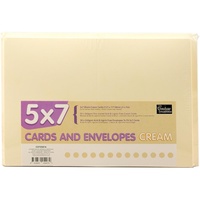 50 Cream A7 Cards and White Envelopes 5x7 240gsm