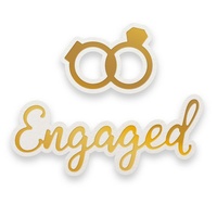 Cut and Foil Die Hotfoil Stamp Dazzlia Engaged And Rings