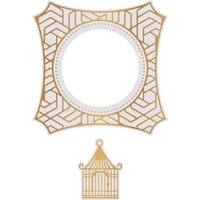 Esthetica Cut and Foil Die Hotfoil Stamp Caged Frame Set