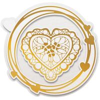 Couture Creations Framework Cut Foil Emboss Dies Nesting Lace Heart Set 3pc