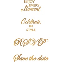 Couture Creations Hotfoil Stamp Gentleman's Emporium Small Sentiments Set 4pc
