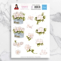 Couture Creations 3D Decoupage A4 Sheet White Roses Precious Marieke