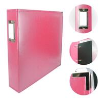 Couture Creations Classic Superior Leather 12x12 Album Strawberry Pink