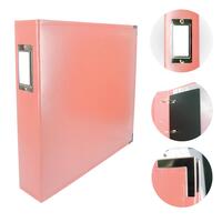 Couture Creations Classic Superior Leather 12x12 Album Coral Pink