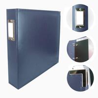 Couture Creations Classic Superior Leather 12x12 Album Cobalt Blue
