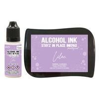 Couture Creations Alcohol Ink Stayz in Place Alcohol Ink Pad with Reinker Lilac Pearlescent