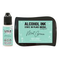 Couture Creations Alcohol Ink Stayz in Place Alcohol Ink Pad with Reinker Mint Green Pearlescent