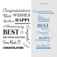 Couture Creations Stamps Sentiment Set Congratulations 14pc